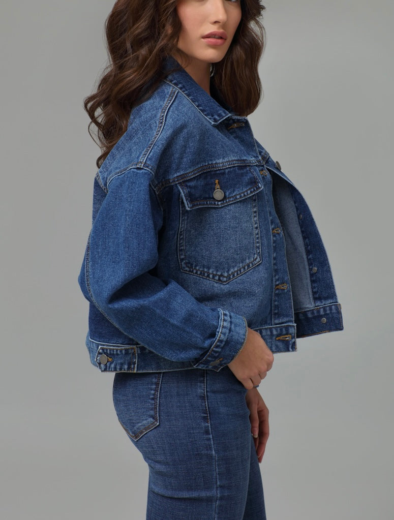 FUNKY SOUL MEDIUM WASH BOXYJEAN JACKET