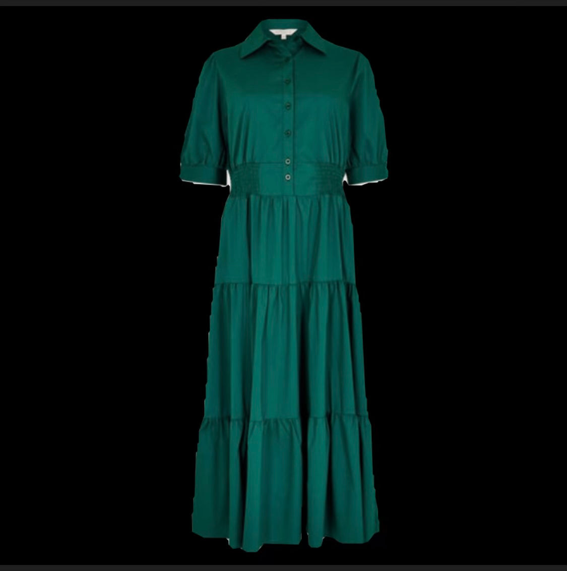 SMOCKED WAIST TIERED DRESS