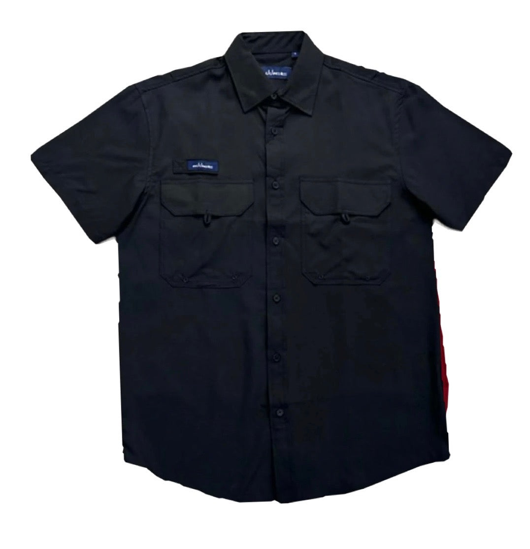 ADDICT SHORT SLEEVE SOLID BLACK PESCA SHIRT