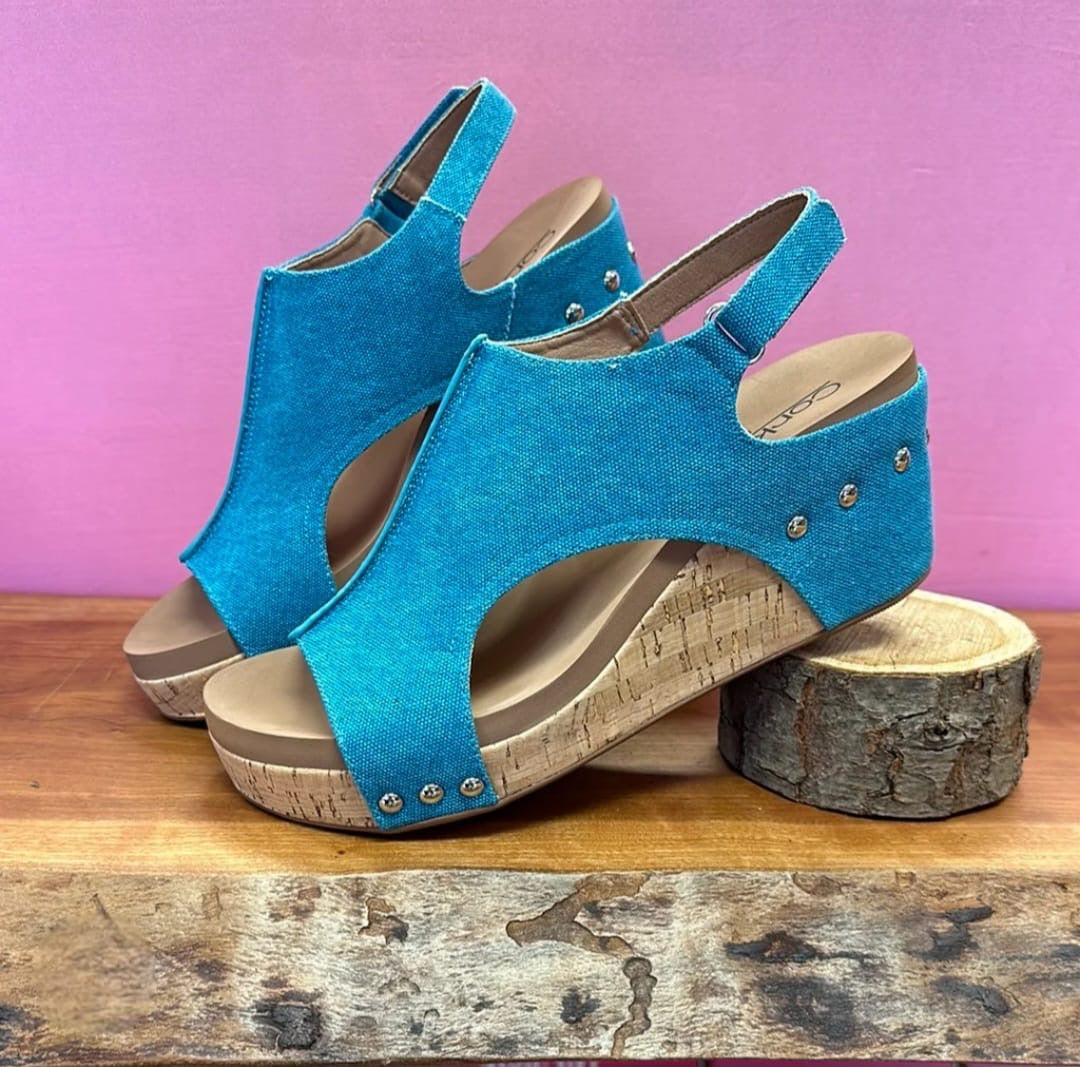HANNAH BLUE DENIM WEDGE