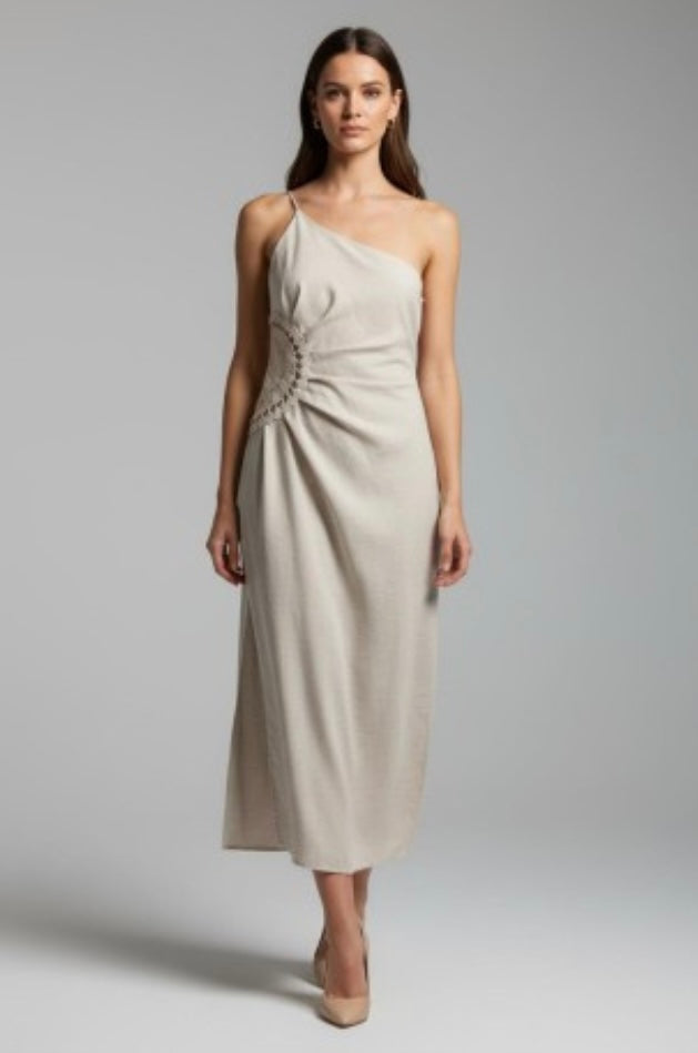ONE SHOULDER MIDI DRESS