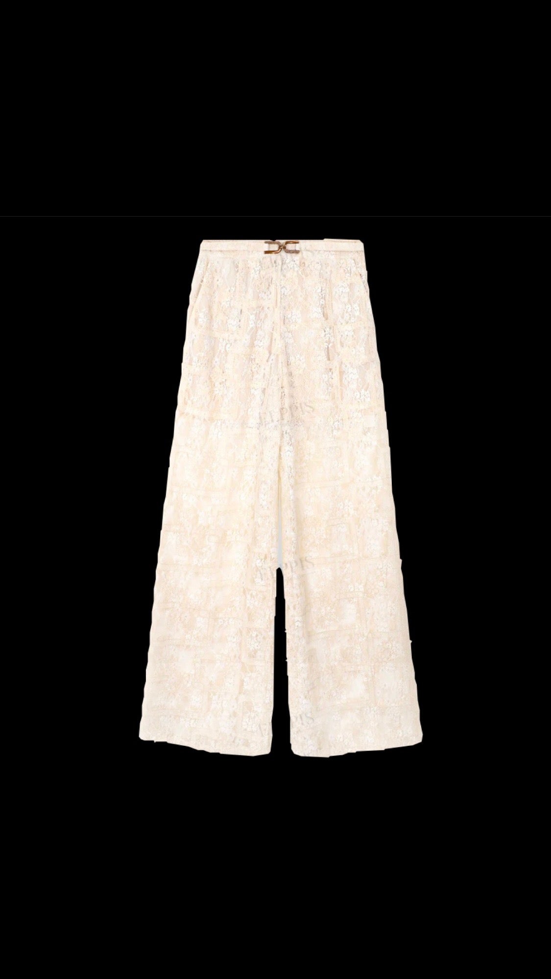 EMBROIDERED GEOMETRIC MESH PANT