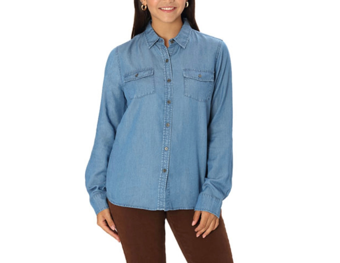 FUNKY SOUL BUTTON FRONT MEDIUM WASH SHIRT
