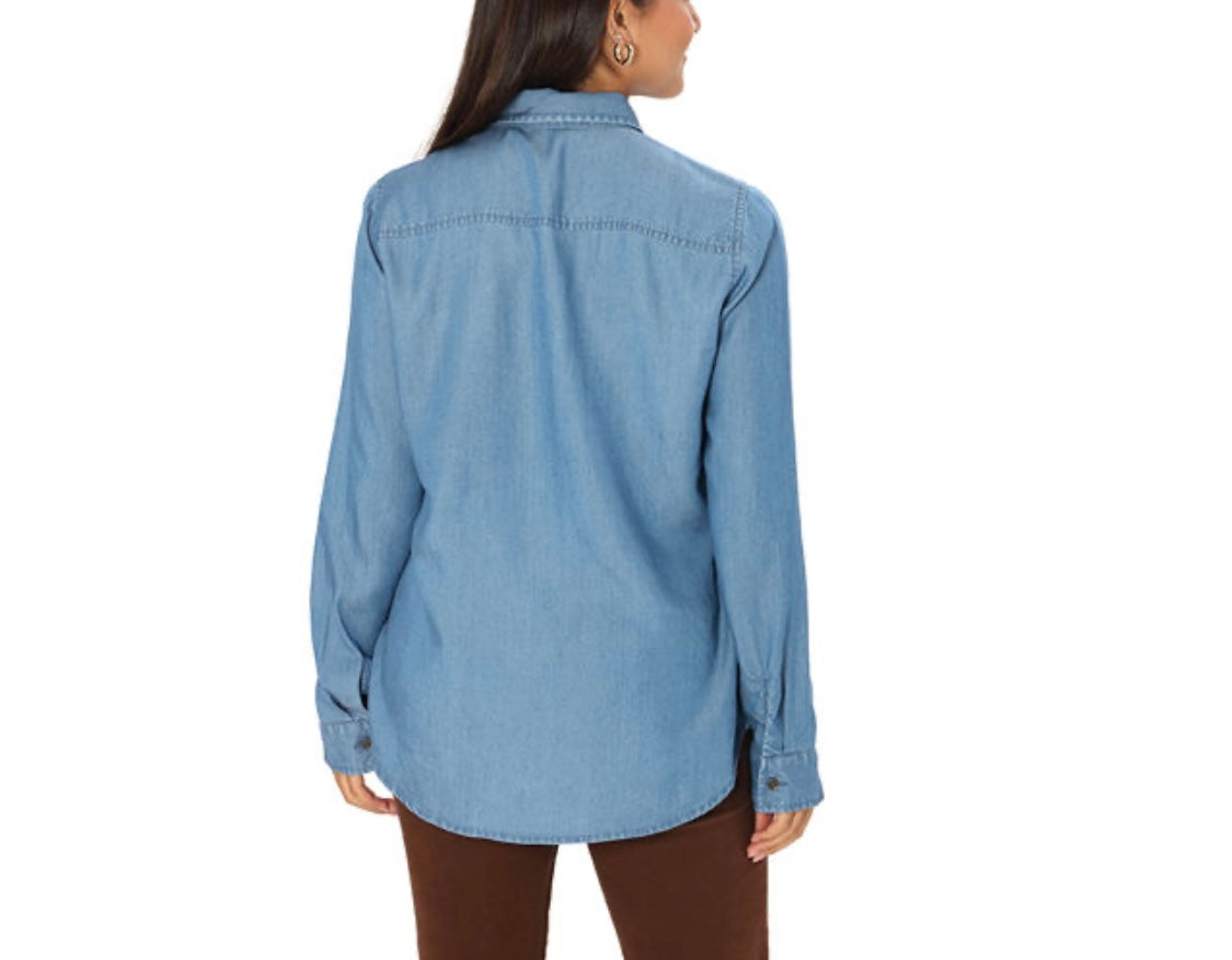 FUNKY SOUL BUTTON FRONT MEDIUM WASH SHIRT