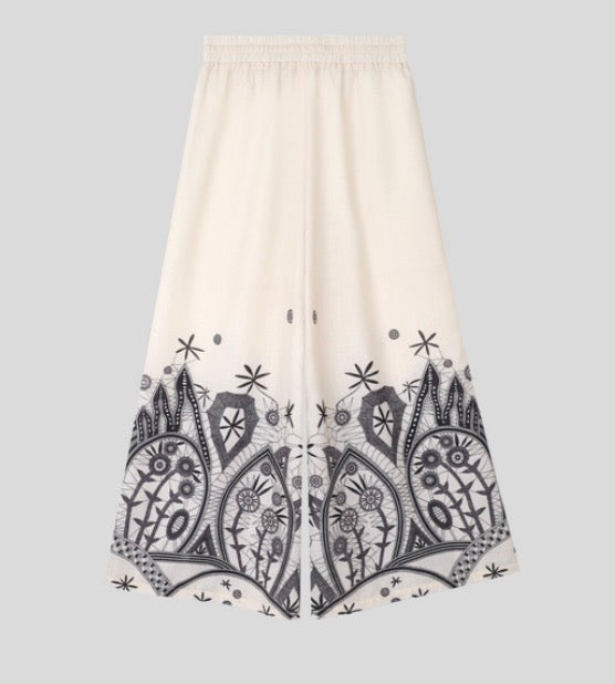 BORDER PRINT PANT