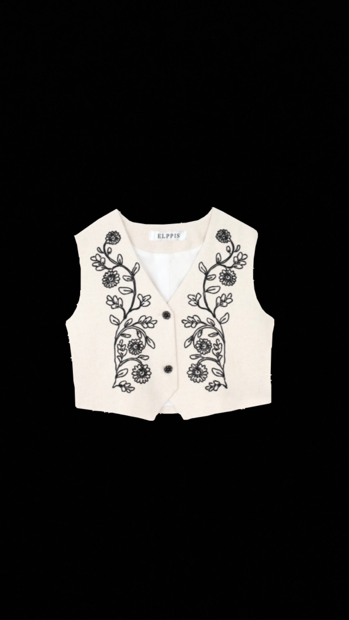 EMBROIDERED BUTTON FRONT VEST