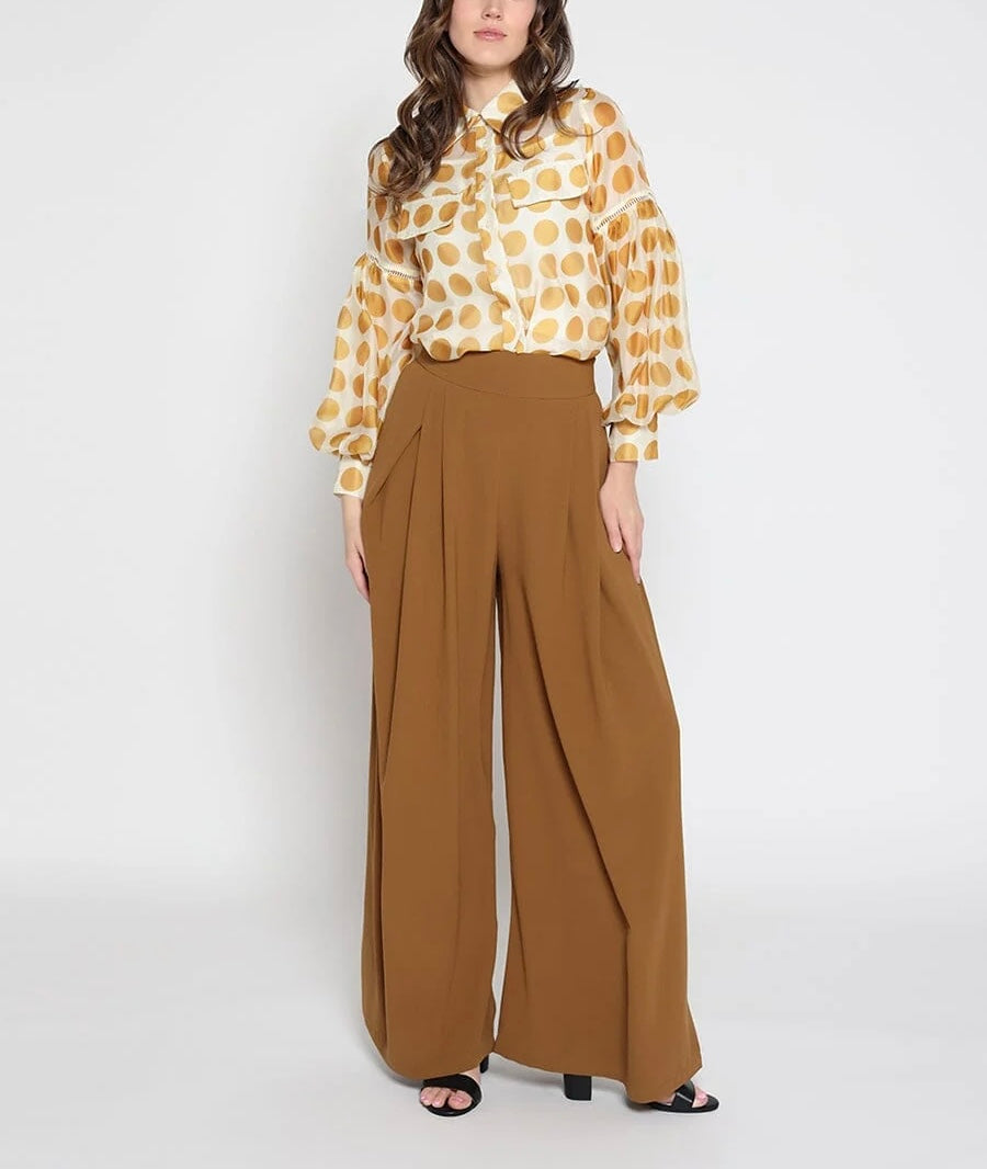 GRACIA MUSTARD POLKA DOT TOP