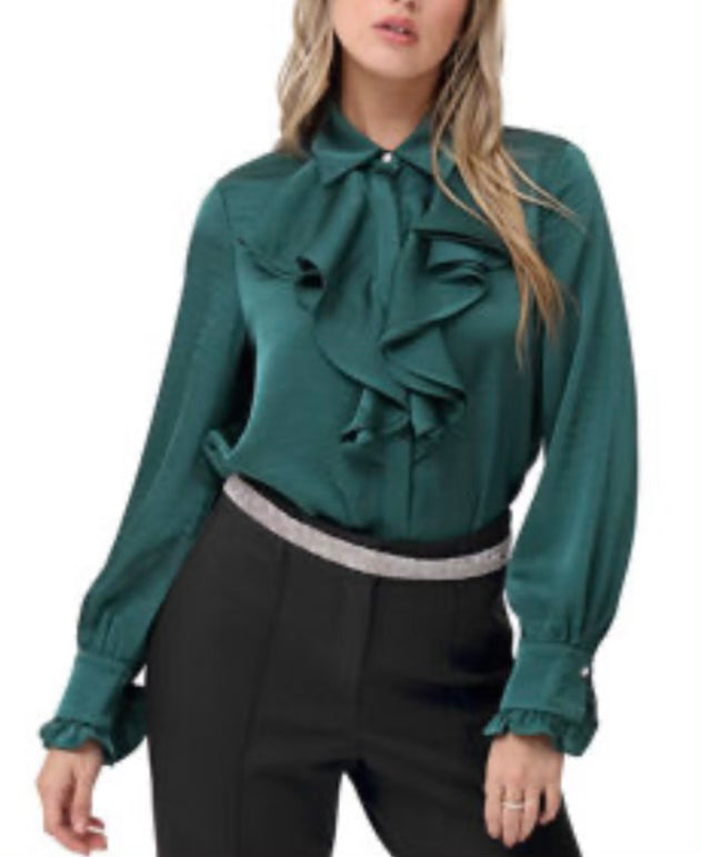 EMERALD RUFFLE TOP