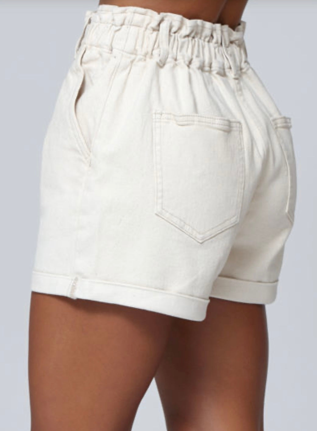 STONE PAPER-BAG WAIST SHORTS