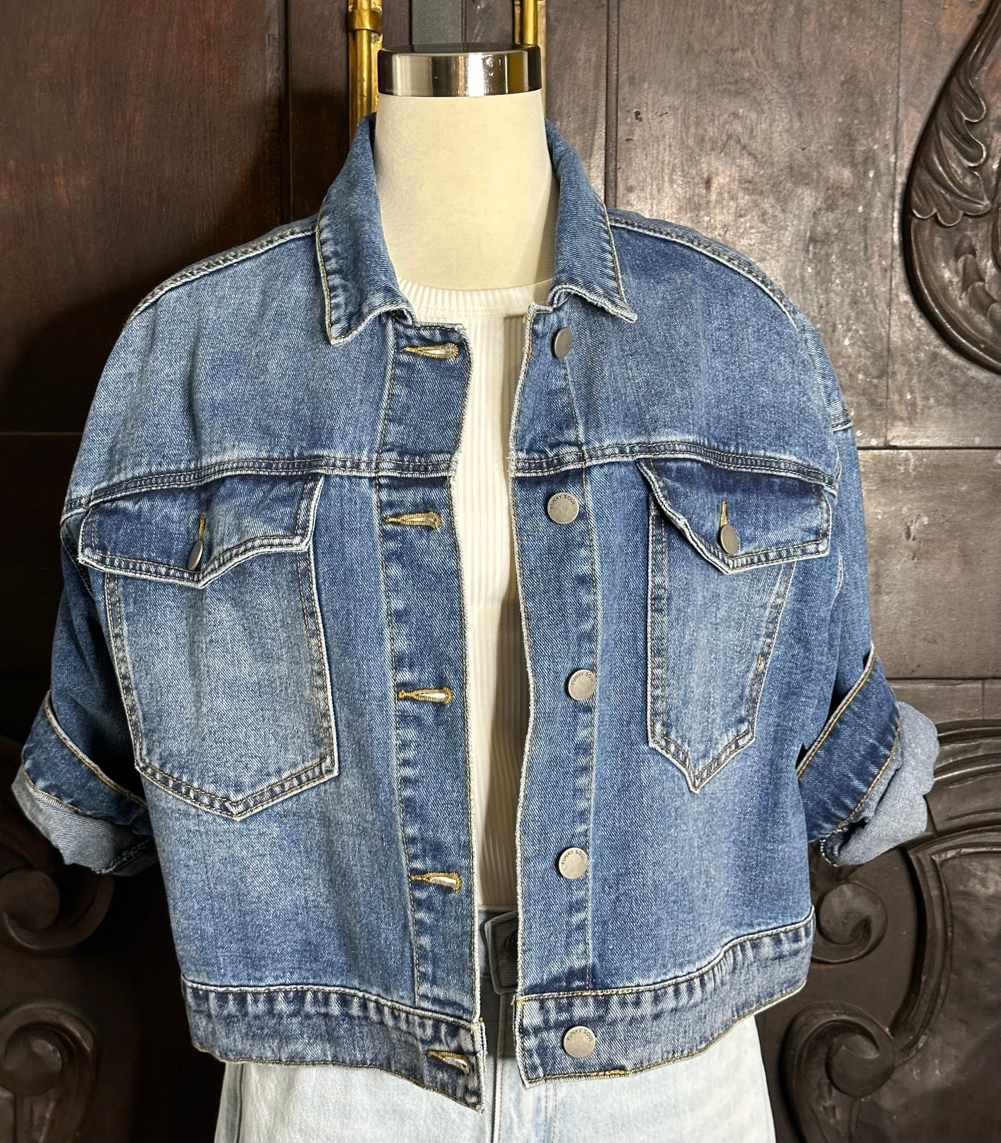 FUNKY SOUL MEDIUM WASH BOXYJEAN JACKET