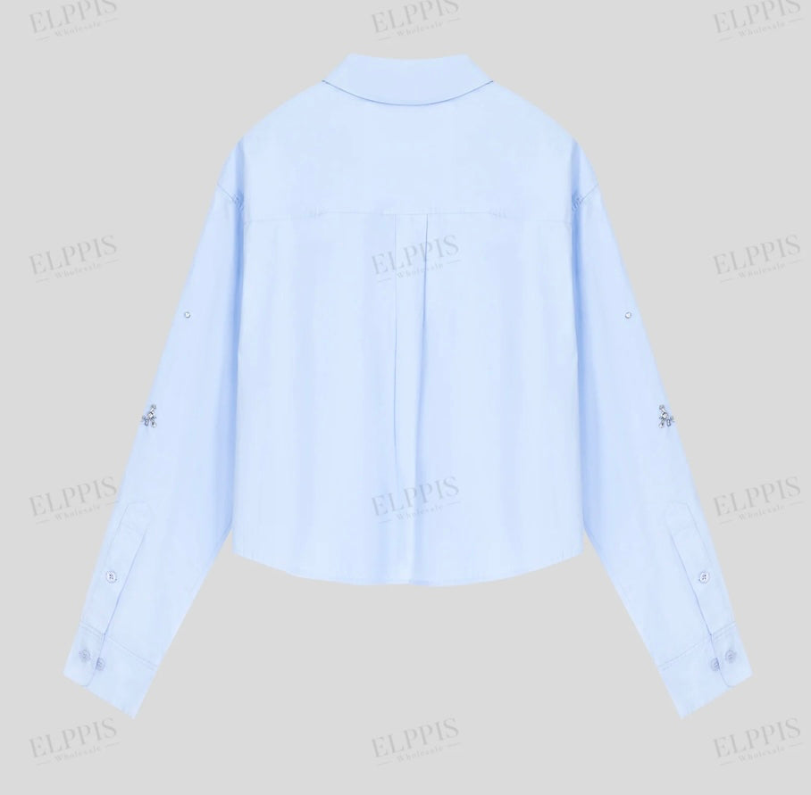 RHINESTONE BEADED CROP TOP