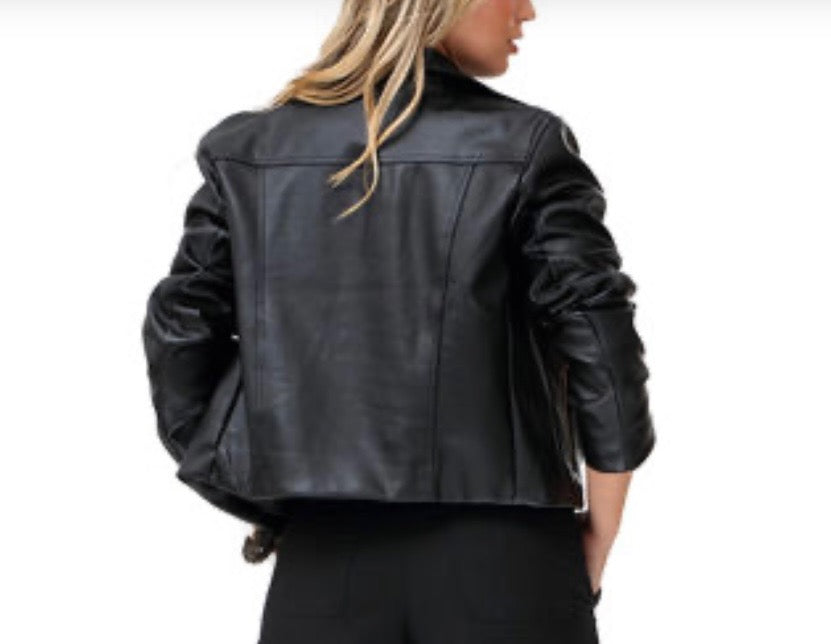 FAUX LEATHER BIKER JACKET
