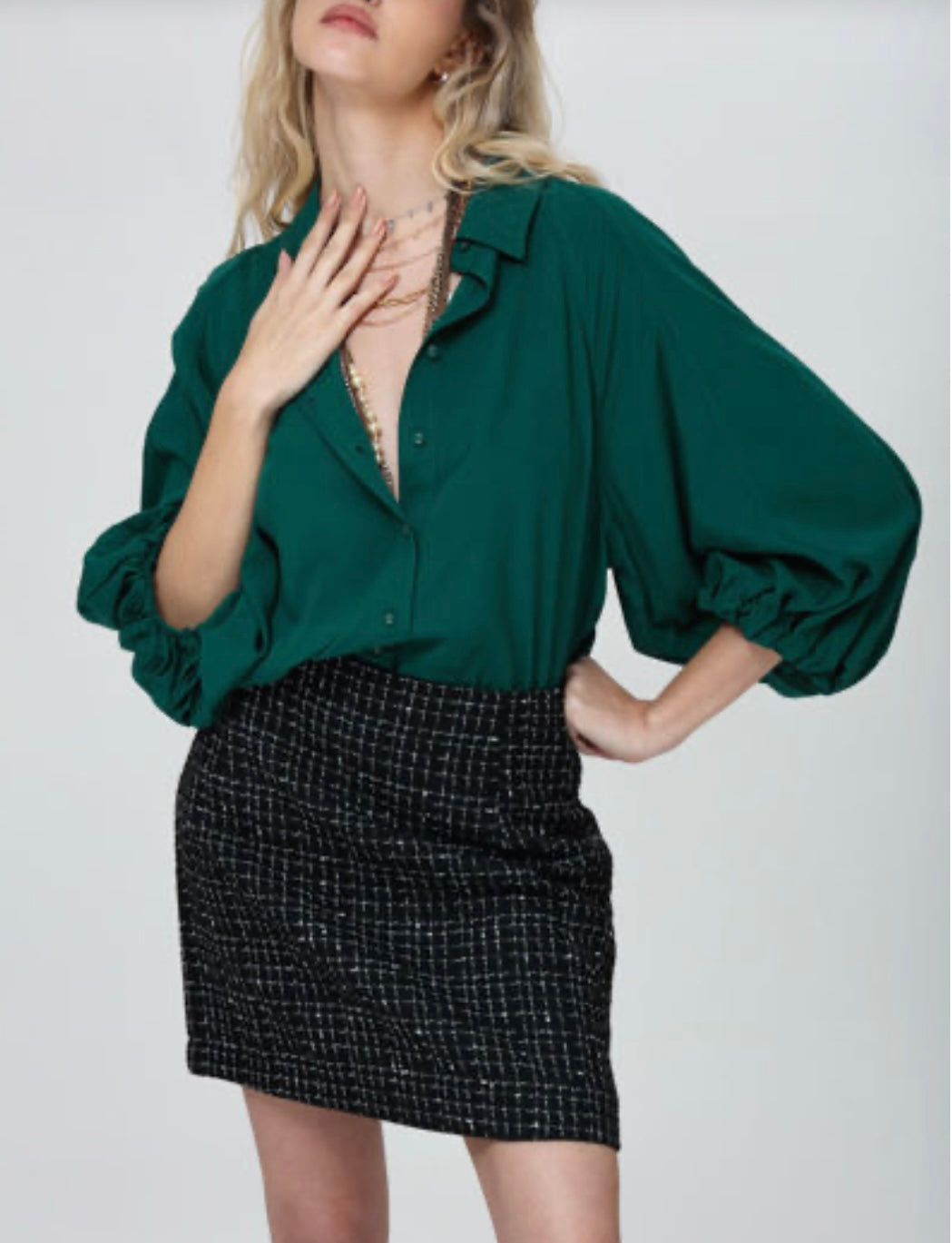 3/4 BALLOON SLEEVE TOP