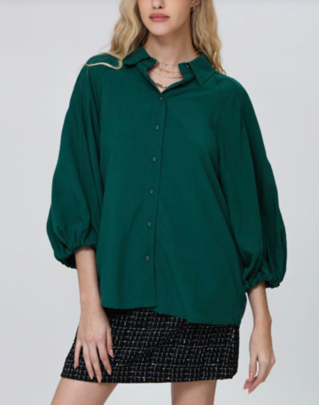 3/4 BALLOON SLEEVE TOP