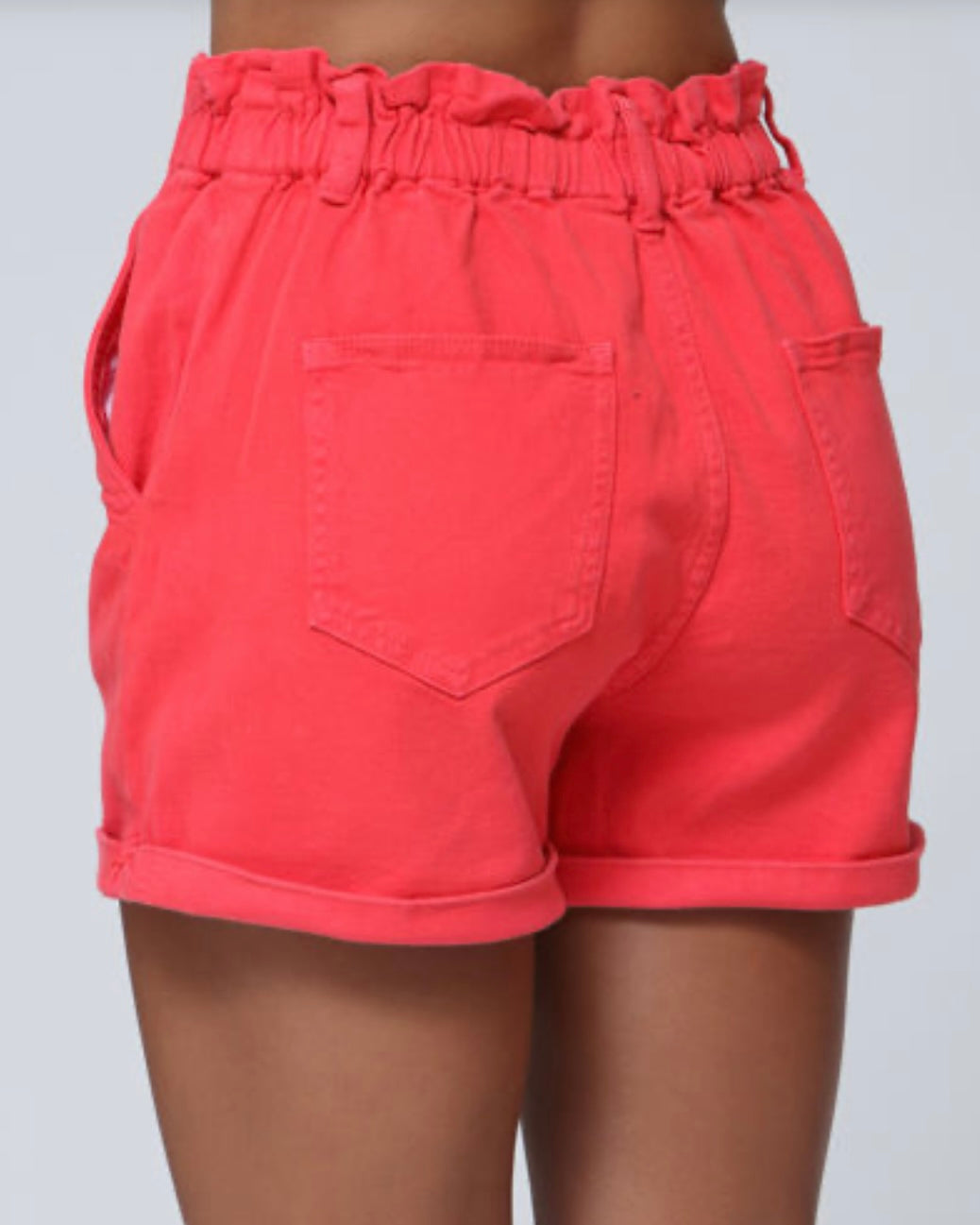 WATERMELON PAPER-BAG WAIST SHORTS