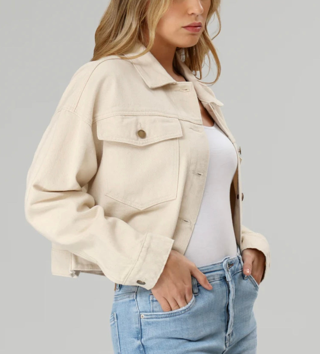 ECRU BOXY JEAN JACKET