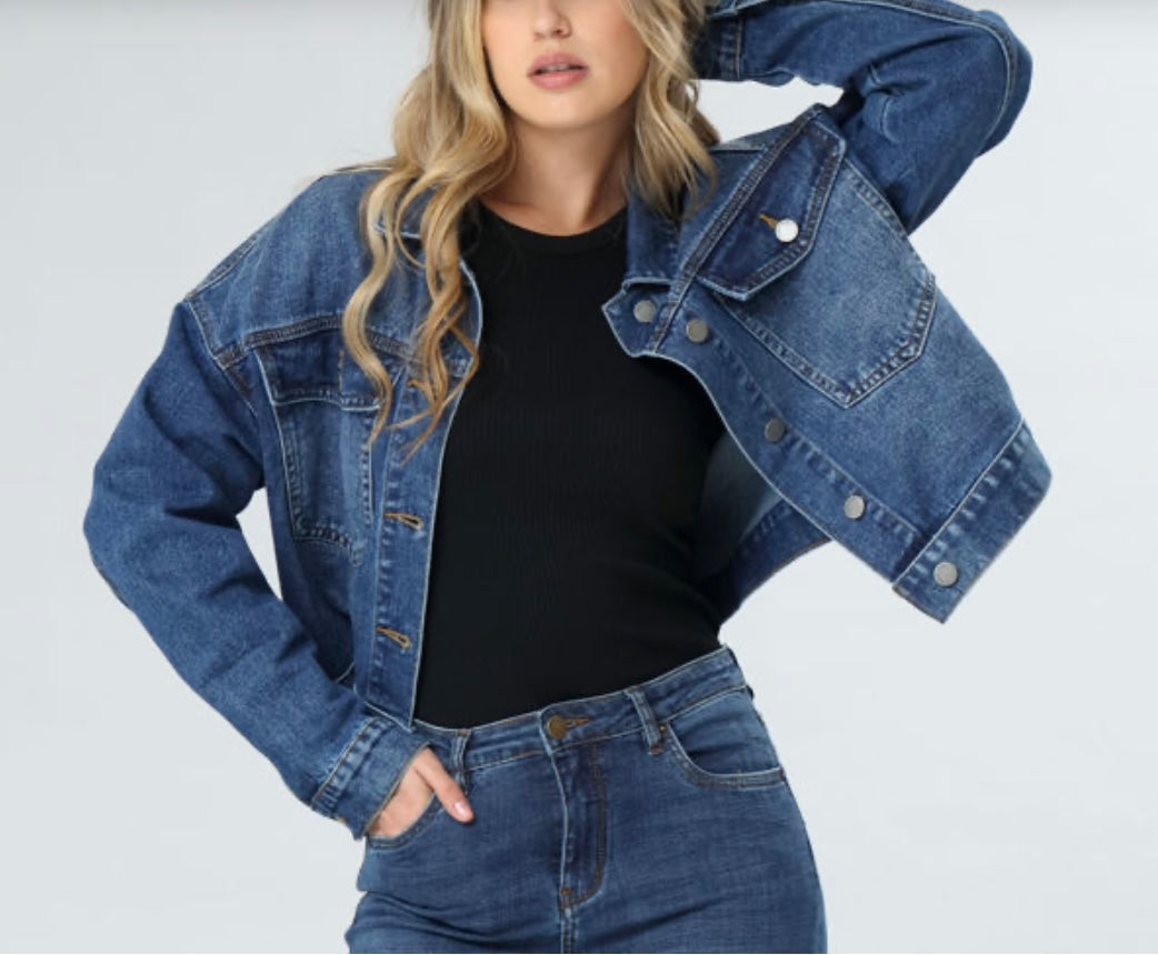 FUNKY SOUL MEDIUM WASH BOXYJEAN JACKET