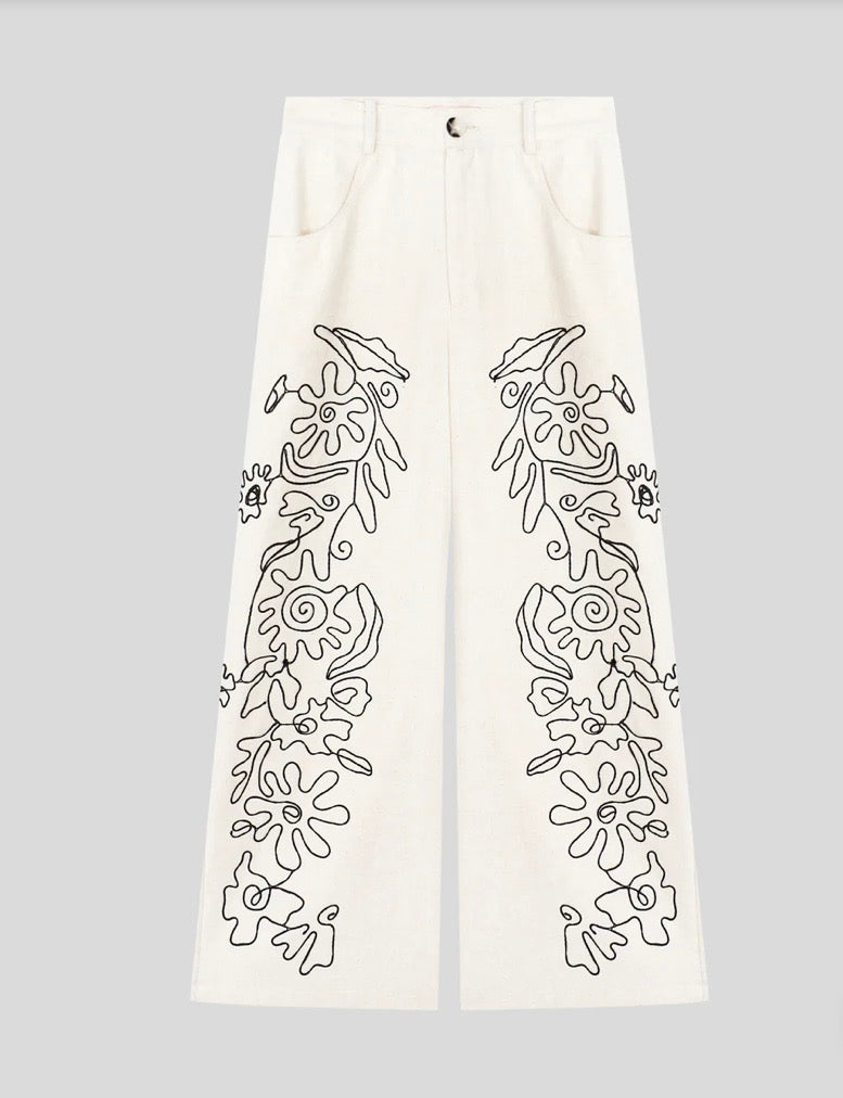 EMBROIDERED PANT