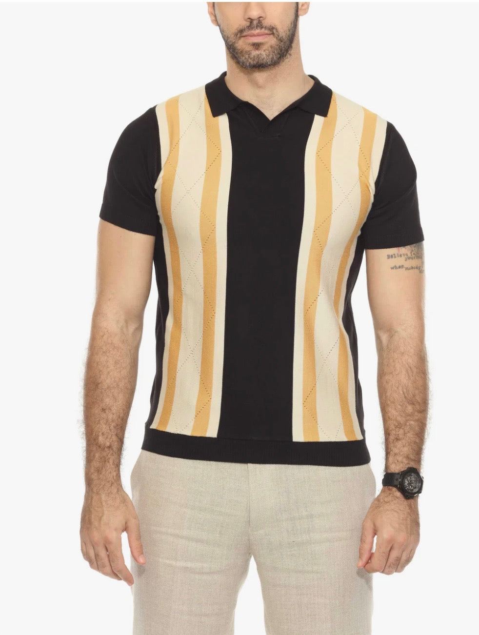 BLACK ARGYLE POLO