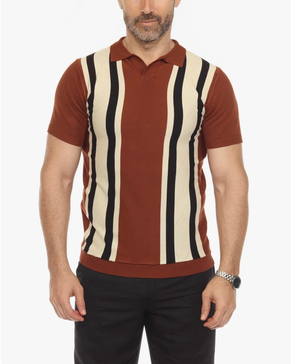 MOCHA ARGYLE POLO