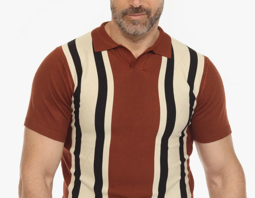 MOCHA ARGYLE POLO