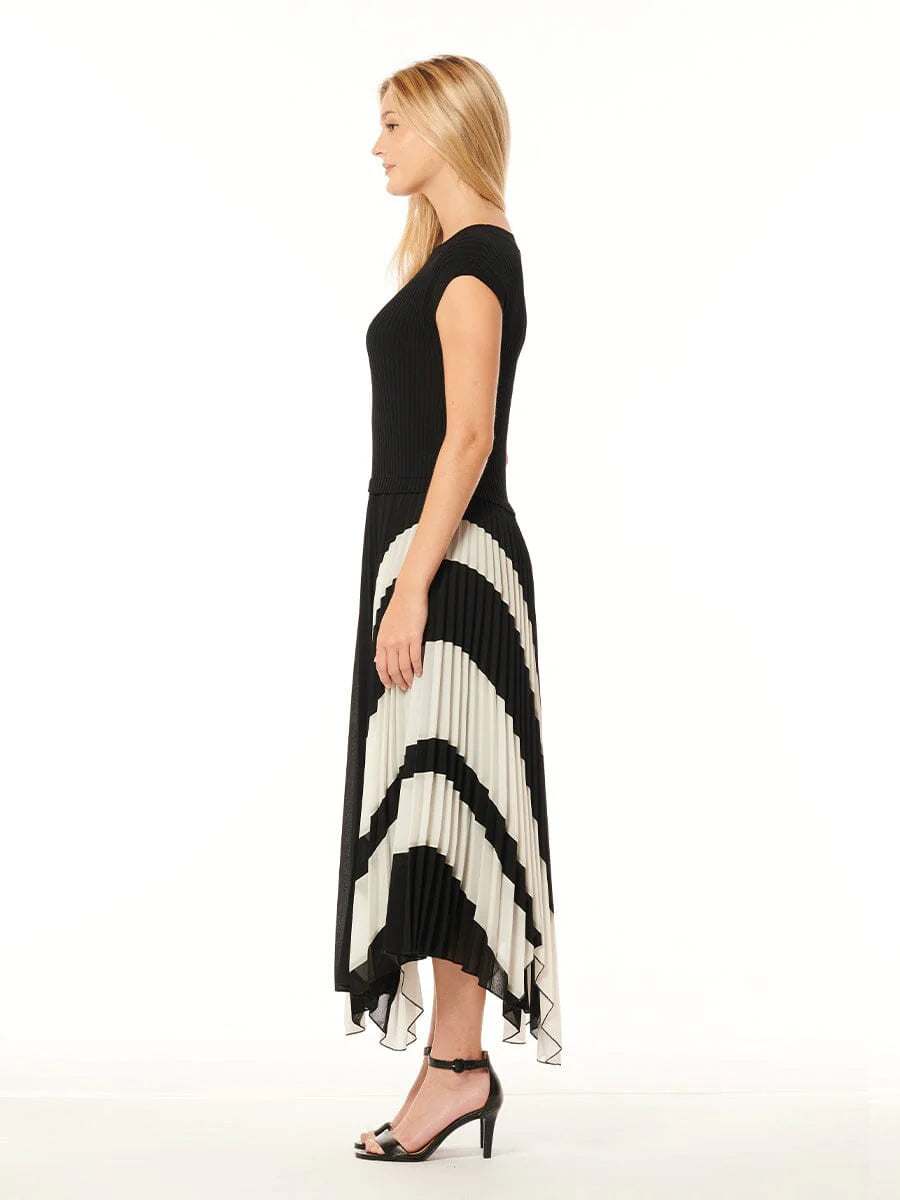 GRACIA SLEEVELESS MIXED MEDIA DRESS