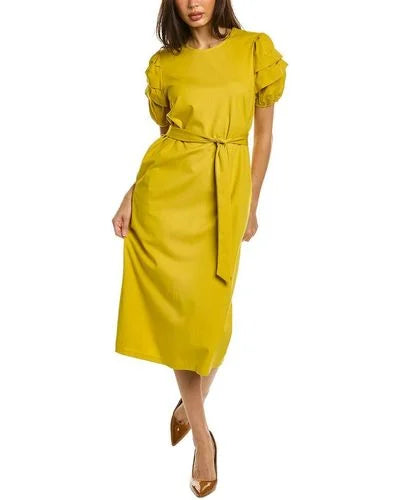 gracia midi dress Gracia Eyelet Bodice Tie Waist Midi Dress