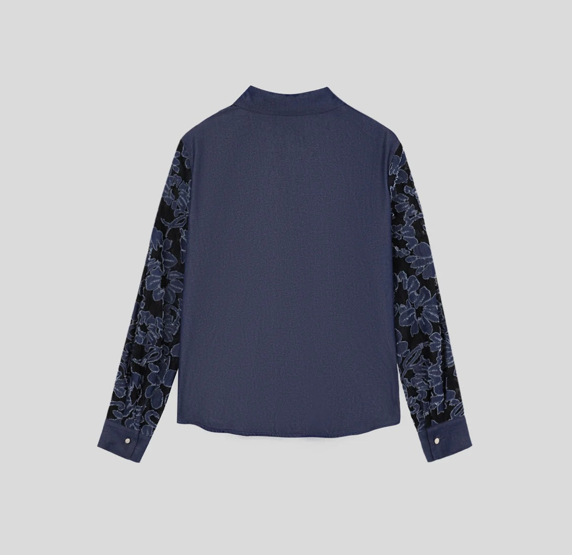 FLORAL DENIM BUTTON FRONT TOP
