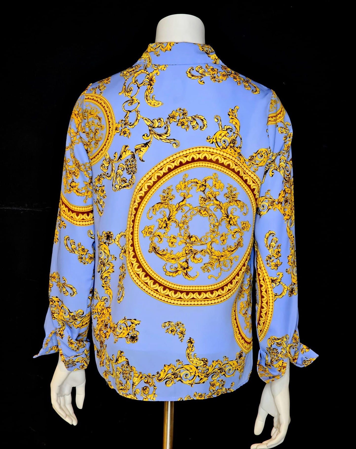 SHIRT COLLAR PRINT TOP