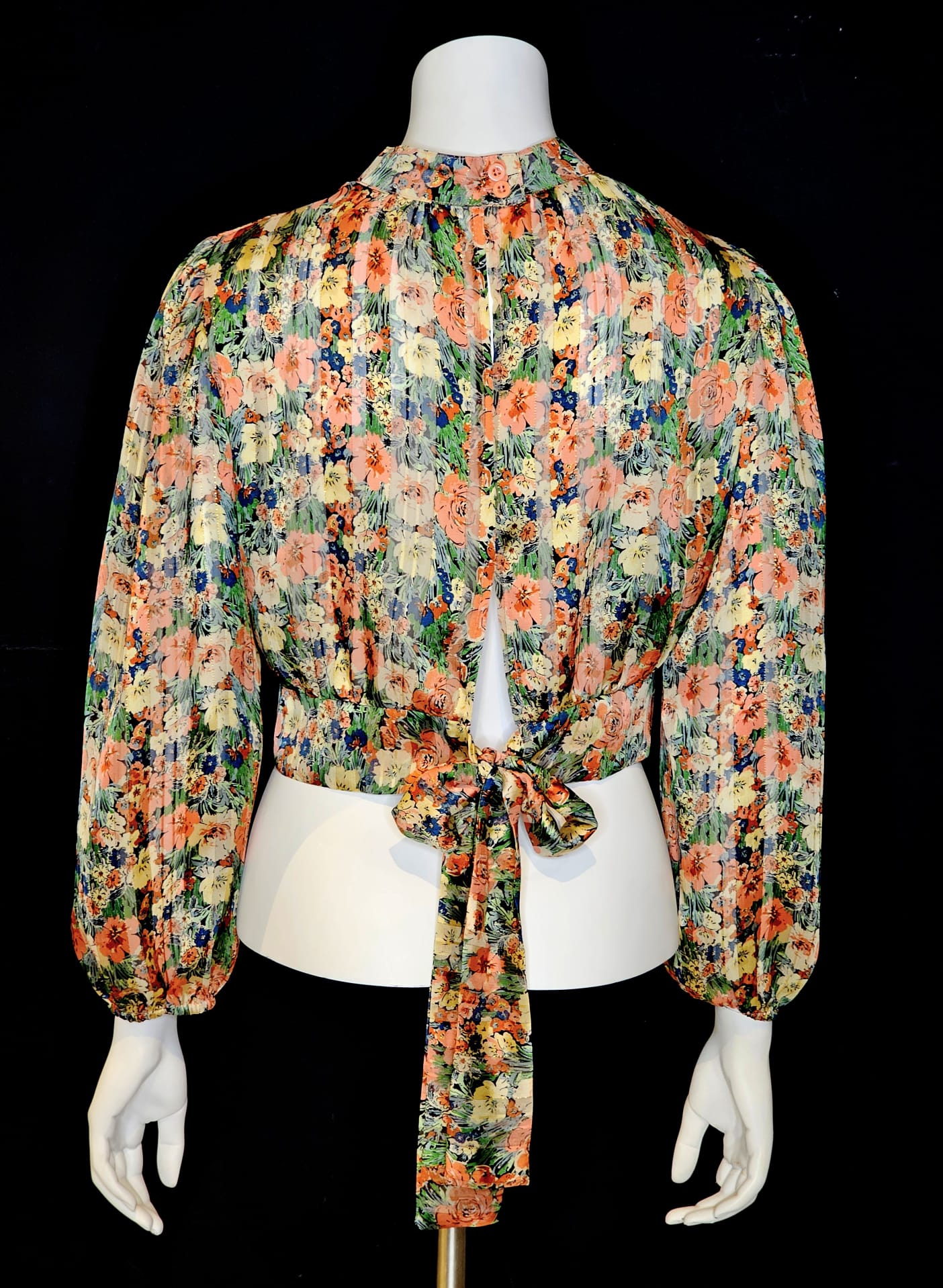 CROPPED BACK TIE BLOUSE