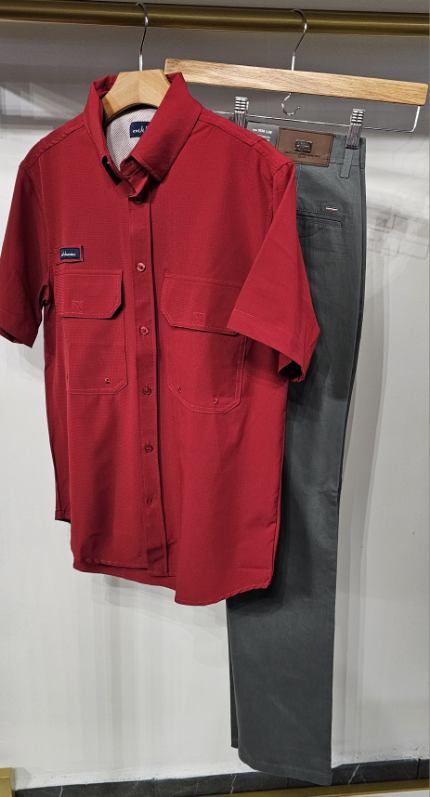 ADDICT SHORT SLEEVE SOLID RED PESCA SHIRT