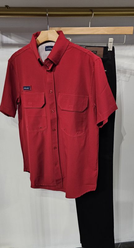 ADDICT SHORT SLEEVE SOLID RED PESCA SHIRT