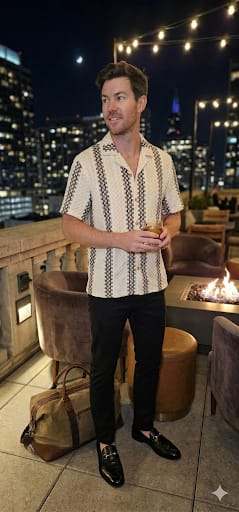 ADDICT SHORT SLEEVE ZIG ZAG STRIPE SHIRT