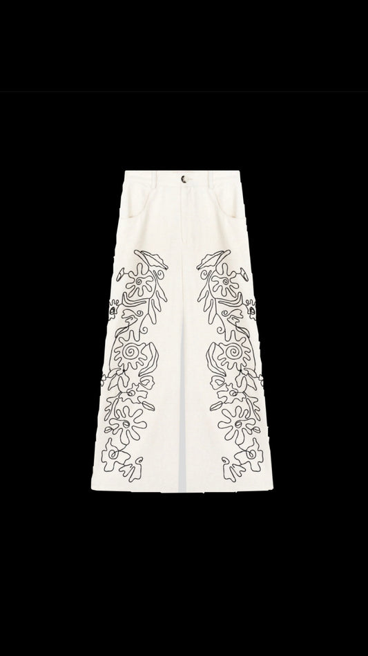 EMBROIDERED PANT