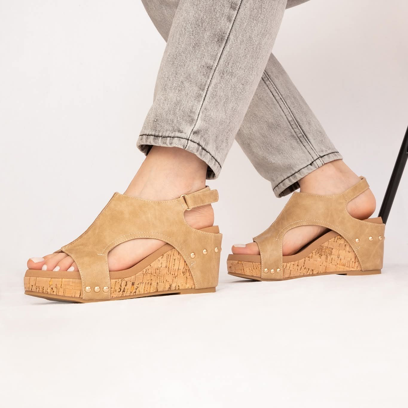 HANNAH TAUPE WEDGE