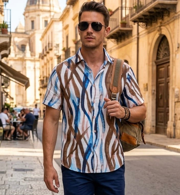 ADDICT CLOTHING LINO SHORT SLEEVE BRUSH STROKE SHIRT