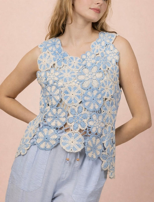 FLOWER CROCHET TANK TOP