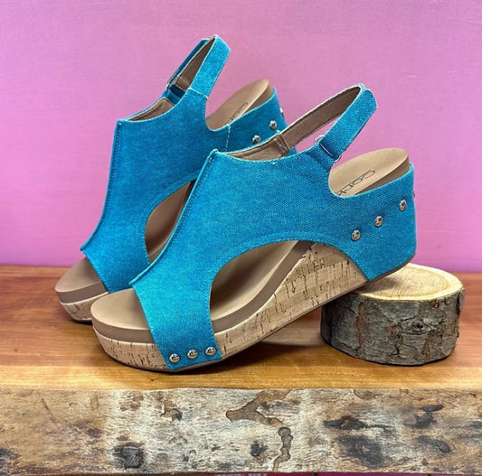 HANNAH BLUE DENIM WEDGE