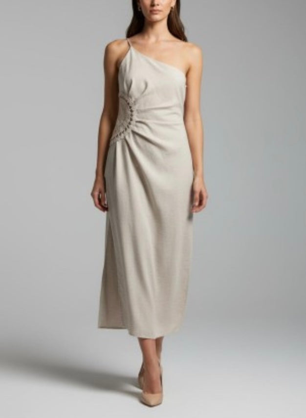 ONE SHOULDER MIDI DRESS