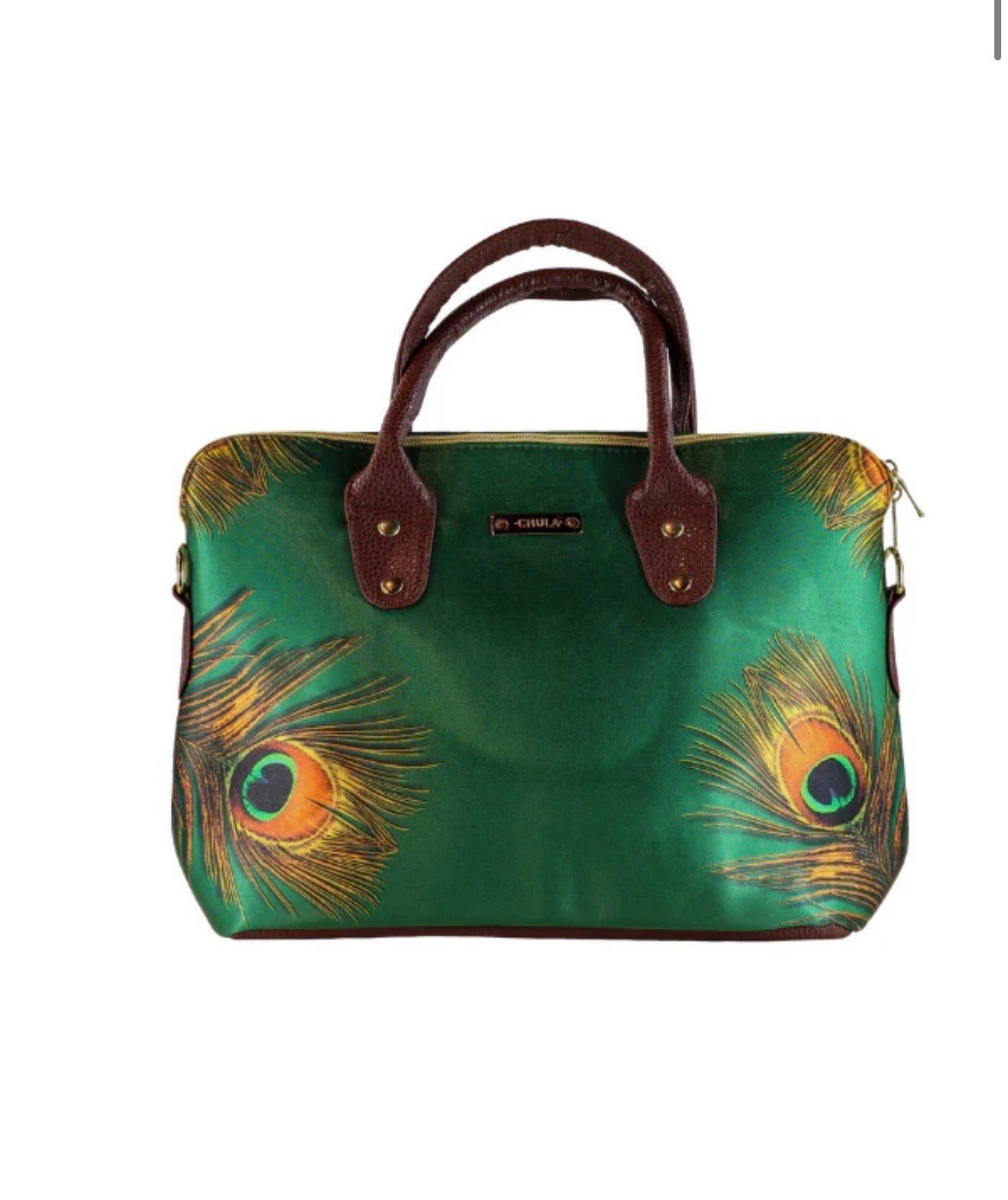 CHULA GREEN LUCIA ZIP TOP HANDBAG
