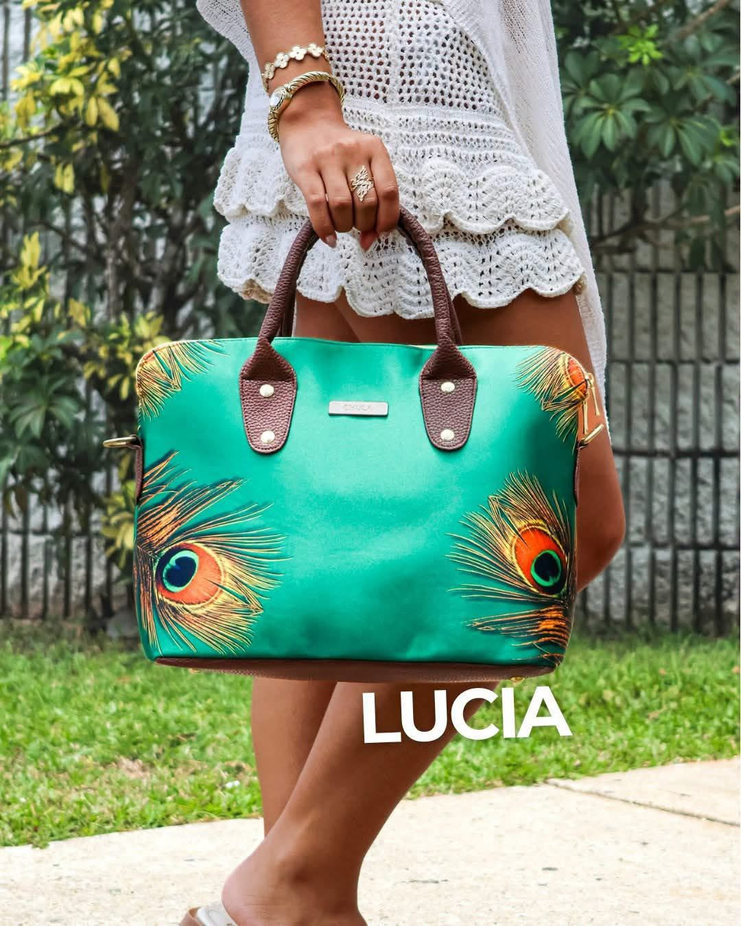 CHULA GREEN LUCIA ZIP TOP HANDBAG