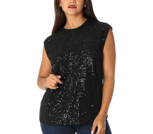 SEQUIN CAP SLEEVE TOP