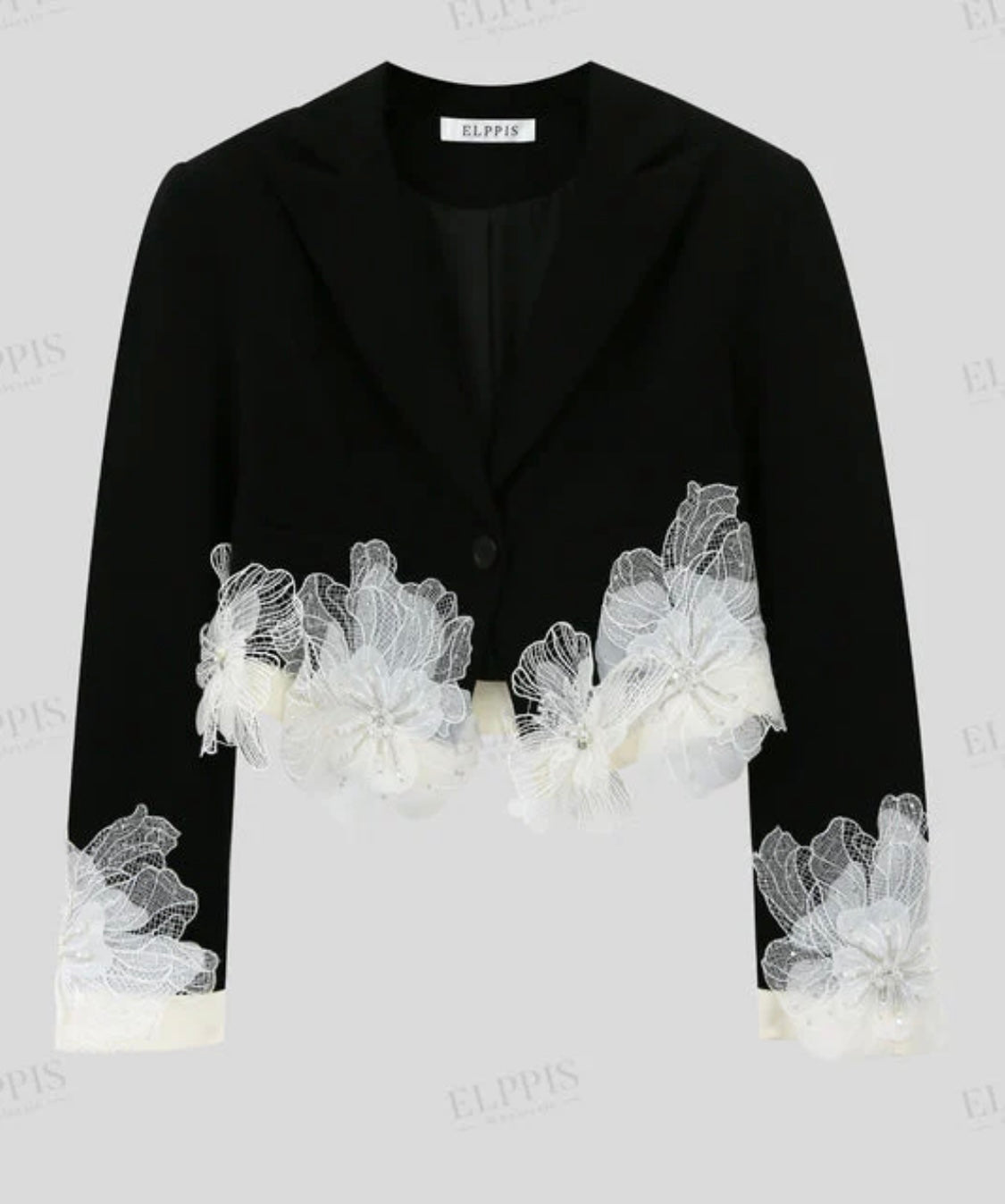 FLORAL LACE HEM JACKET