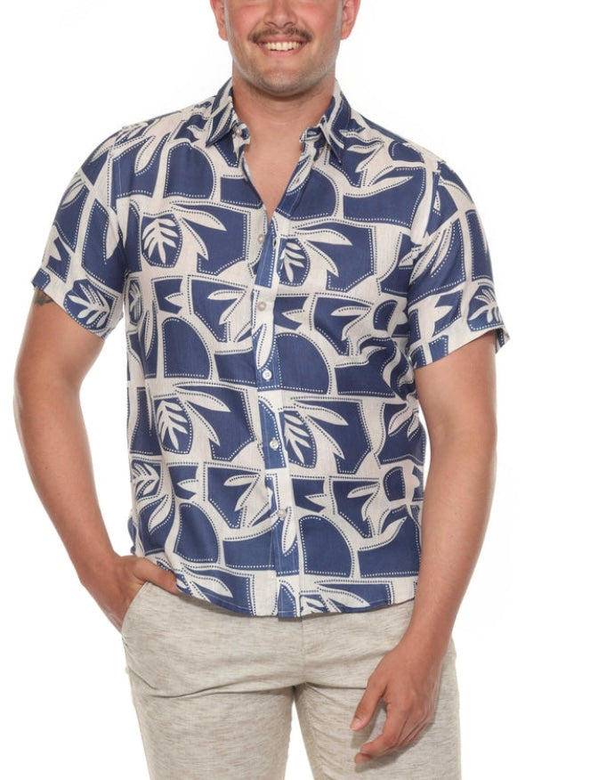 MOJITO SHORT SLEEVE LEAF PRINT SHIRT