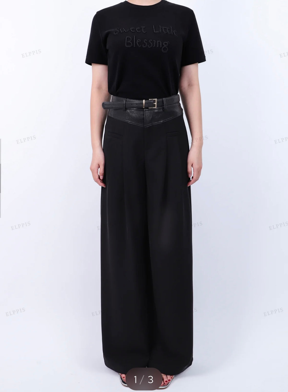 VEGAN LEATHER YOKE WAISTBAND PANT