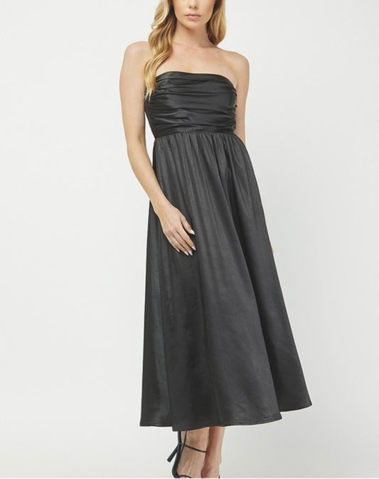 SATIN MAXI TUBE DRESS