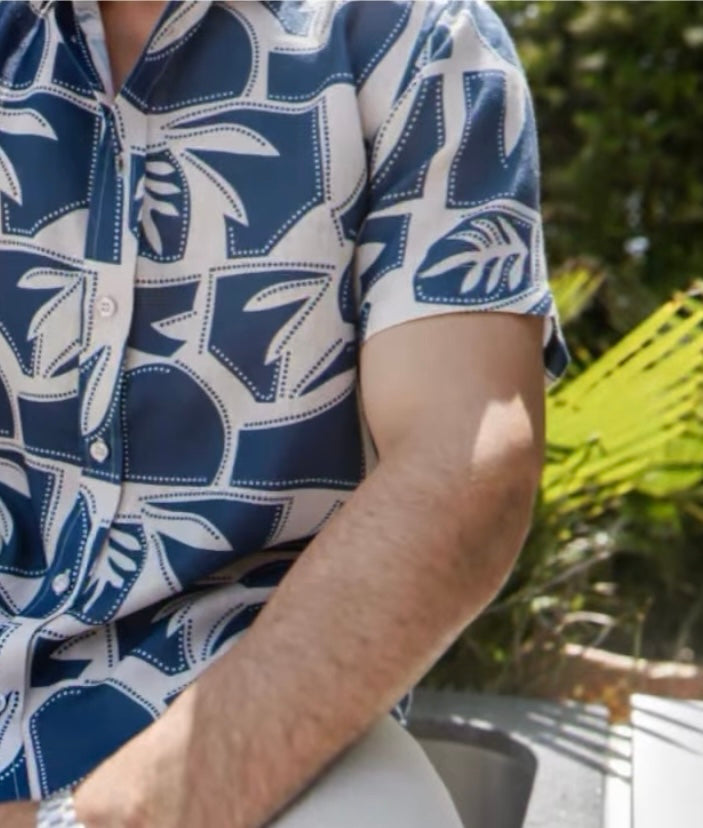 MOJITO SHORT SLEEVE LEAF PRINT SHIRT