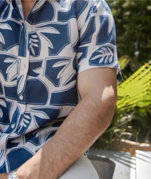 MOJITO SHORT SLEEVE LEAF PRINT SHIRT