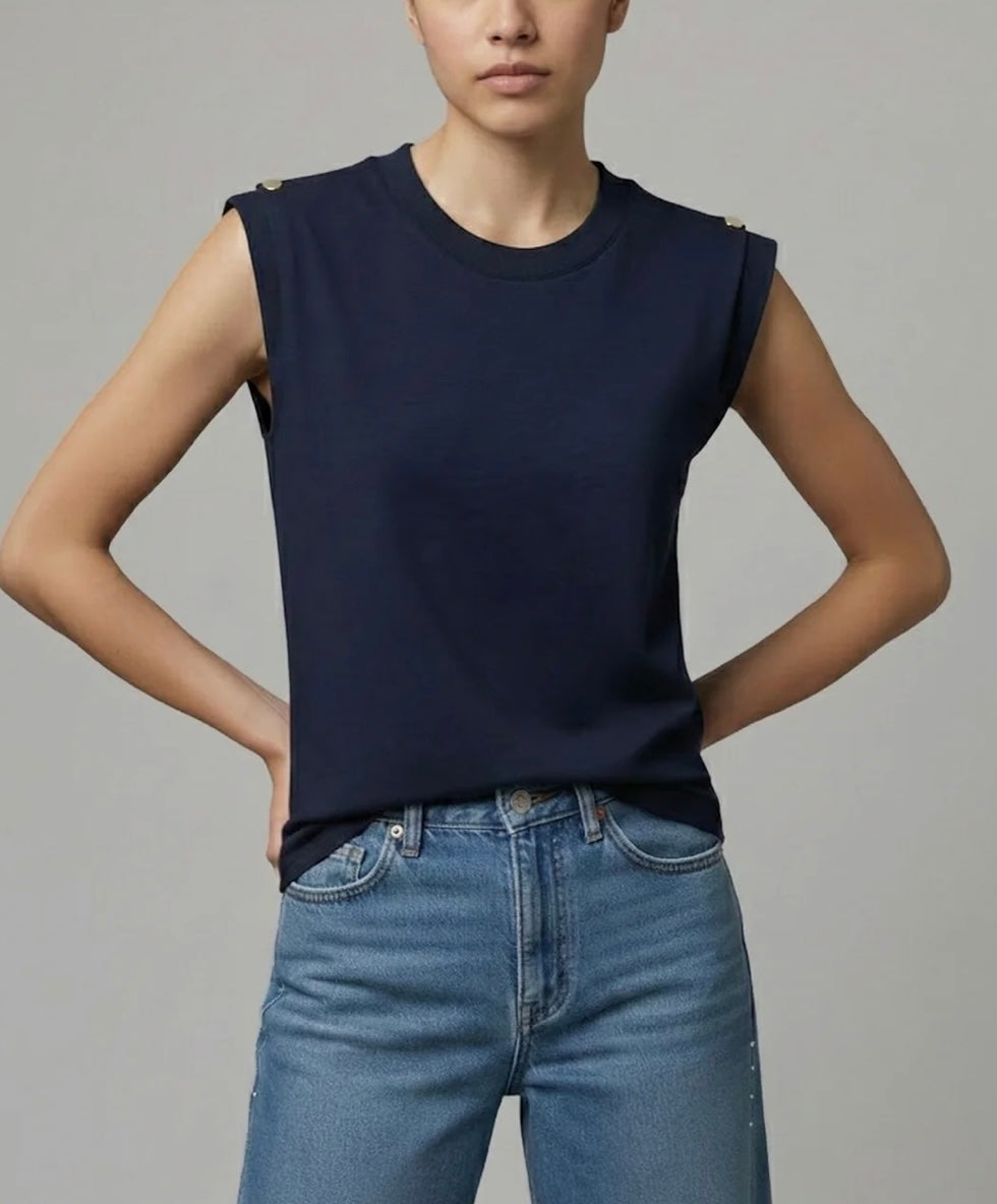 FUNKY SOUL SHOULDER SNAP KNIT TOP