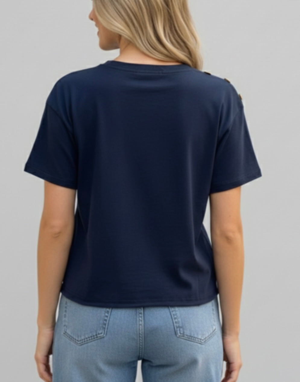 FUNKY SOUL SHOULDER BUTTON KNIT TOP